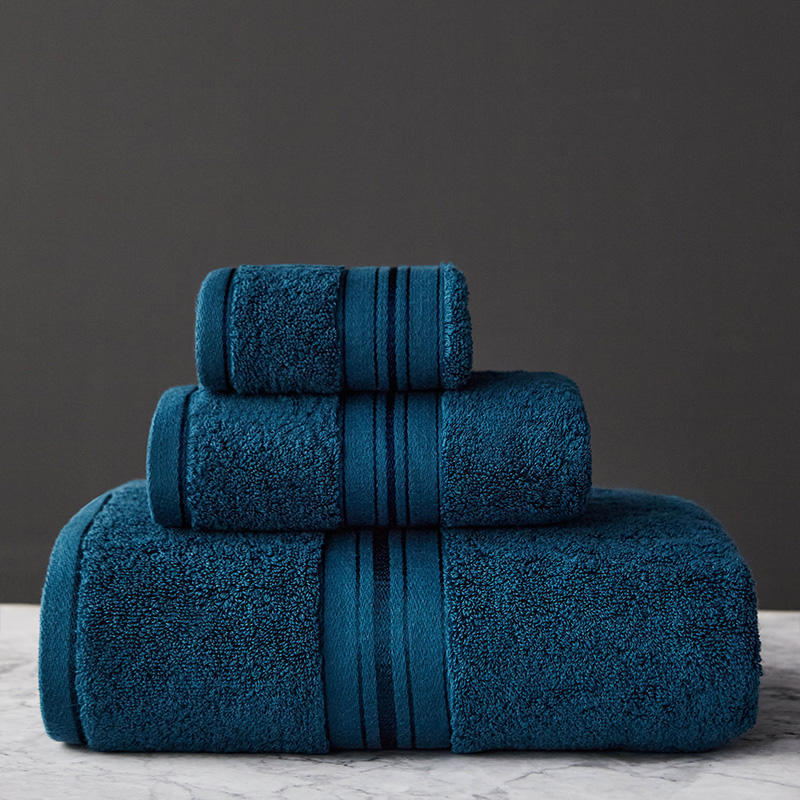 Pure Color Thick Cotton Bath Towel Set Elevate Your Bathing Experience